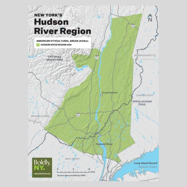 Hudson River Region Map Poster